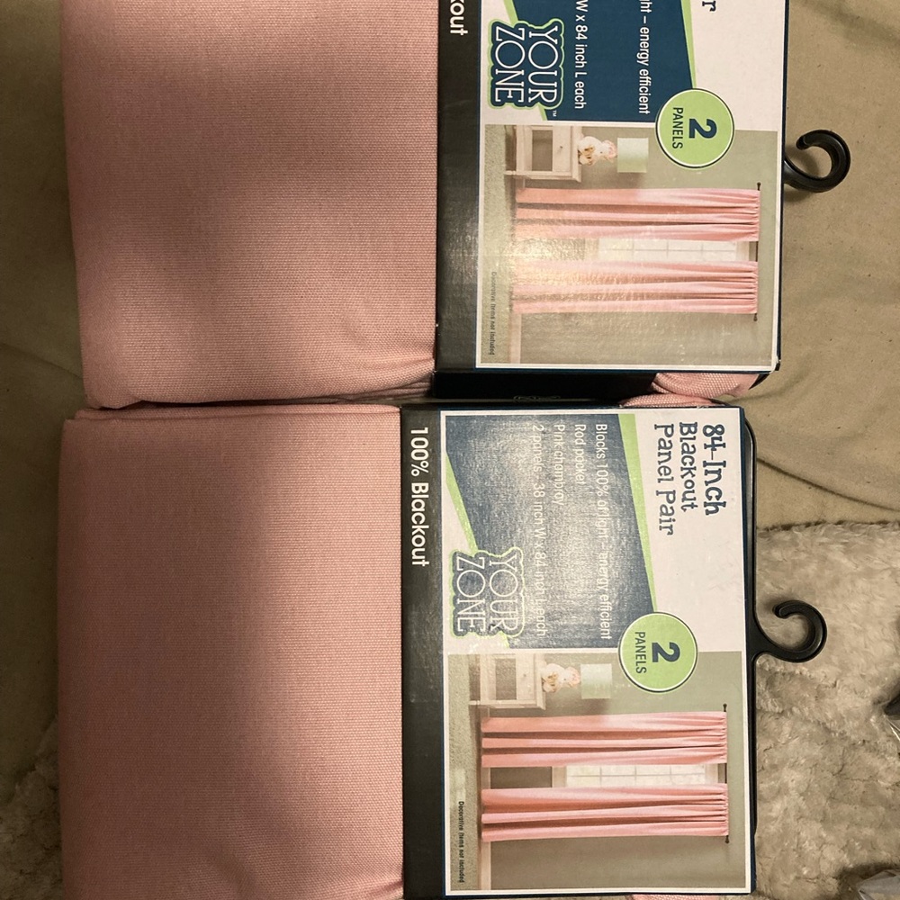 Pink curtains 84 2 total 4 panels total 100% black out
